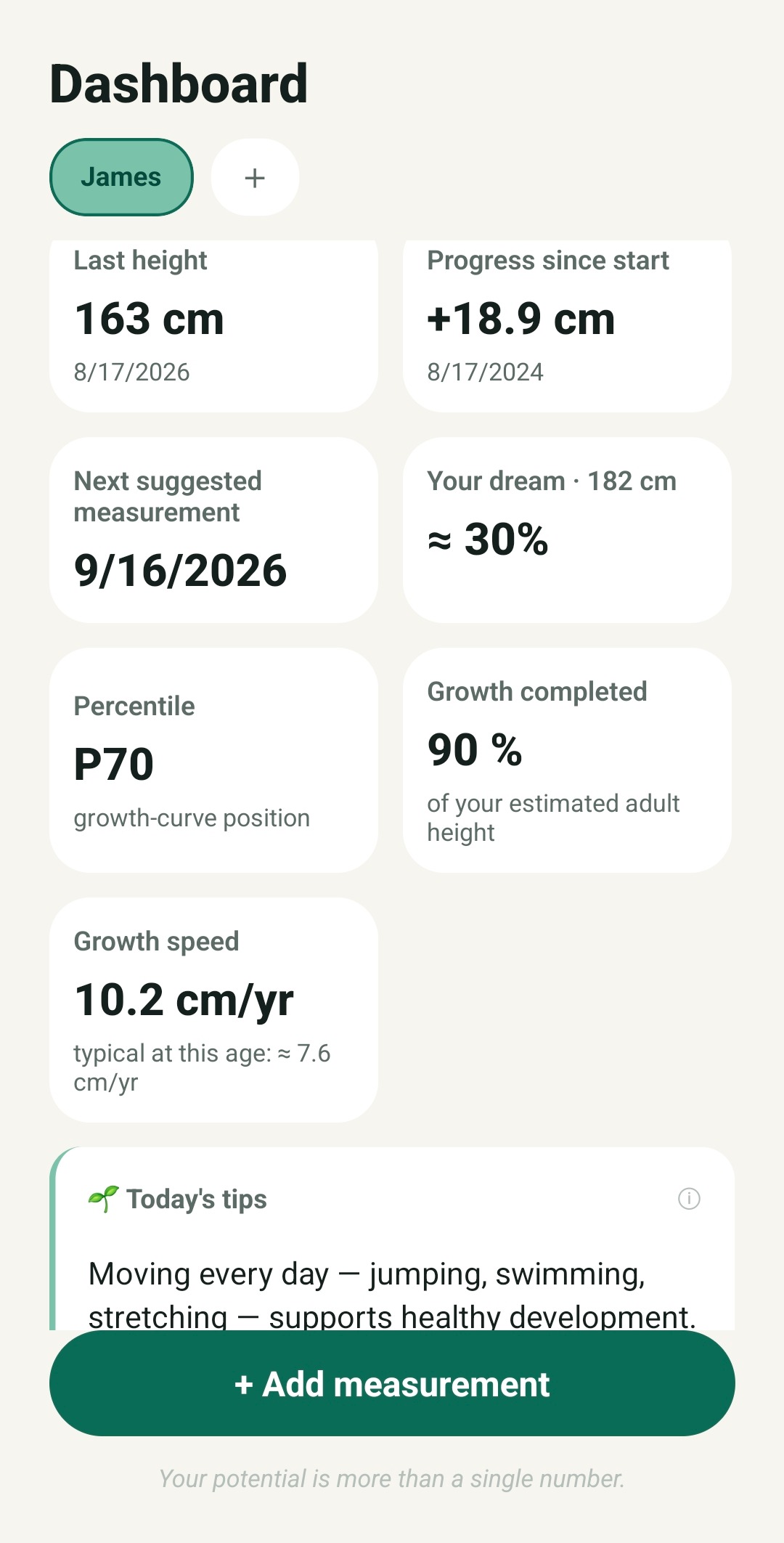 TallUp stats and insights screen